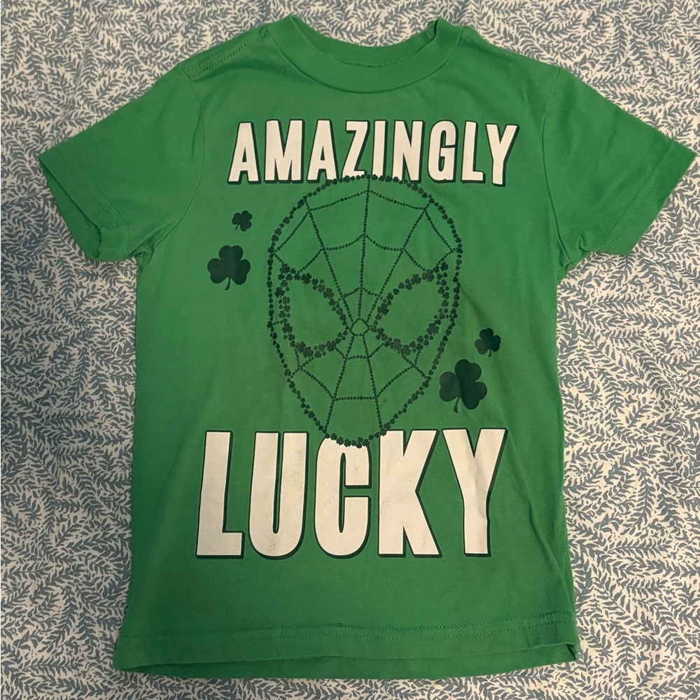 Marvel Green 'Amazingly Lucky' Kids Tee